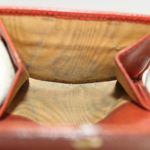 CHANEL Coin Purse Grained Calf Skin Red CC Auth - Picture 10 of 15